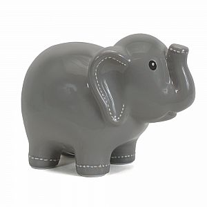 Elephant Piggy Bank Grey 8"