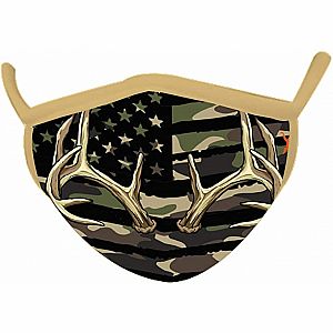 Wild Smiles Face Mask - Adult - Camo Green Antler