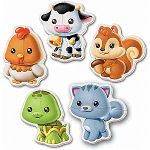 Animals 5-Puzzle Baby Puzzles