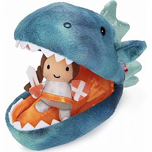 Dragon Plush Pod With Knight, 9.5 In