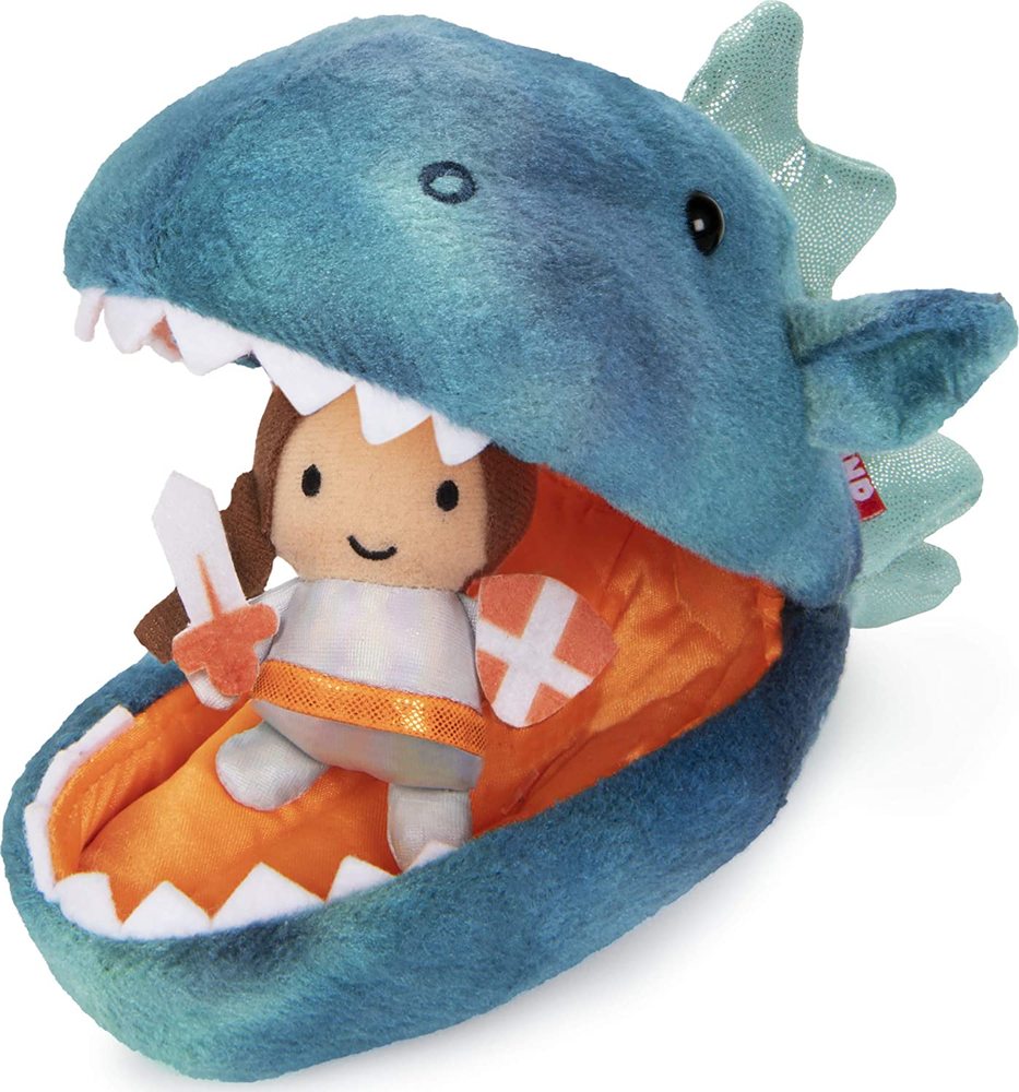 Dragon Plush Pod With Knight, 9.5 In