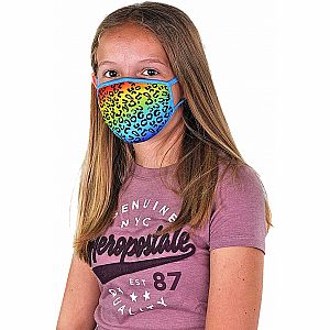 Wild Smiles Face Mask - Child - Rainbow Cheetah