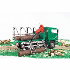 MAN Timber Truck with Loading Crane and 3 Trunks