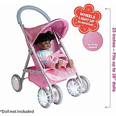 Glam Glitter Med Shade Stroller Pink  23"