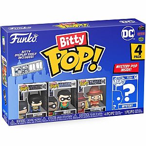 Funko Bitty Pop! DC Mini Collectible Toys 4-Pack - Batman, Robin, Scarecrow & Mystery Chase Figure (Styles May Vary)