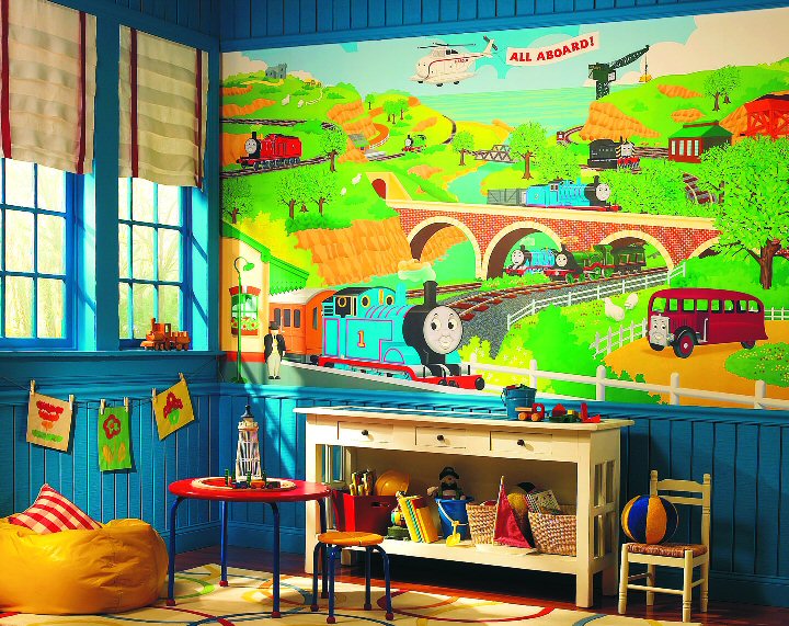 Thomas & Friends Chair Rail Mural