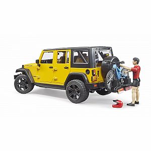 Jeep Wrangler Rubicon with Mountain Bike and Cyclist