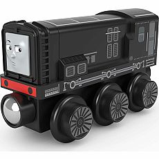 Fisher-Price Wooden Railway, Diesel Engine, Push-Along Toy Train