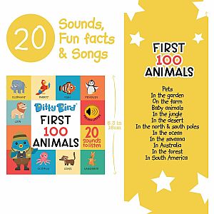 Ditty Bird First 100 Animals Sounds Book