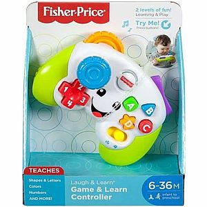 Fisher-Price Pretend Video Game Controller Baby Toy with Music Lights and Learning Songs