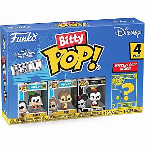 Funko Bitty Pop! Disney Mini Collectible Toys 4-Pack - Goofy, Chip, Minnie Mouse & Mystery Chase Figure