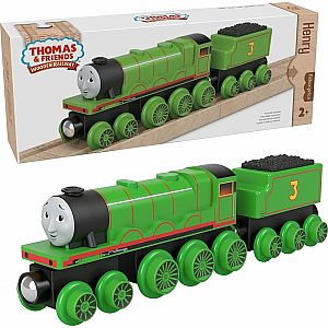 Thomas & Friends Wooden Railway Henry Engine and Coal Car, Push-Along Train