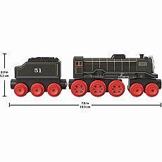 Thomas & Friends Wooden Railway Hiro Engine and Coal Car, Push-Along Train