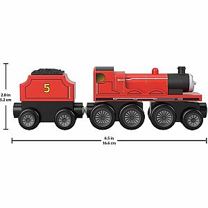Thomas & Friends Wooden Railway, James Engine and Coal Car, Push-Along Train