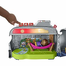 Fisher-Price Little People Light-Up Learning Camper, 2-in-1 Vehicle and Interactive Playset 