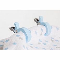 Lulujo Two-Pack Swaddles & Clips - Blue - 47x47"