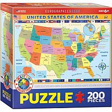 Map of the US Puzzle 200-pc