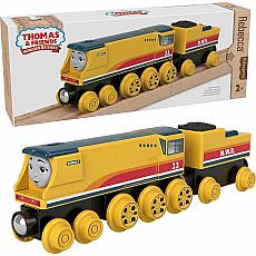Thomas & Friends Fisher-Price Wooden Railway, Rebecca Toy Train, Push-Along Engine and Coal Car