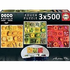 Exotic Fruits & Flower 500-pc Jigsaw Puzzle Set