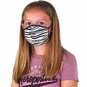 Wild Smiles Face Mask - Child - Zebra Print
