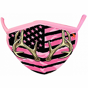 Wild Smiles Face Mask - Child - Camo Pink Antler