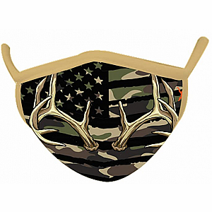 Wild Smiles Face Mask - Child - Camo Green Antler