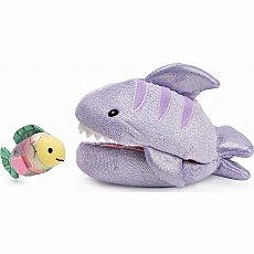 Shark Plush Pod With Fish, 9.5 In