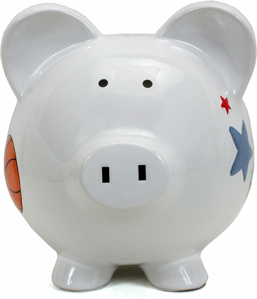 Child To Cherish Salvadanaio Grande In Vetro Bianco - Forma Classica Maialino Con Tappo In Gomma, Idea Regalo Per Bambini