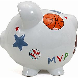 Child to Cherish Ceramic Piggy Bank , Sports