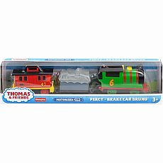 Thomas & Friends Percy & Brake Car Bruno Motorized Battery-Powered Toy Train