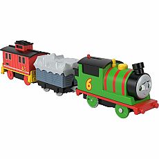 Thomas & Friends Percy & Brake Car Bruno Motorized Battery-Powered Toy Train 