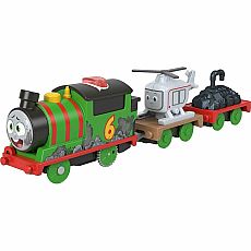 TrackMaster Thomas & Friends Motorized Talking Percy Engine with Harold Helicopter
