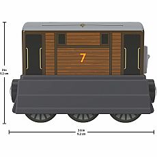 Fisher-Price Wooden Railway Toby Engine, Push-Along Toy Train