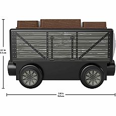 Fisher-Price Wooden Railway Troublesome Truck & Crates, Push-Along Toy Train car