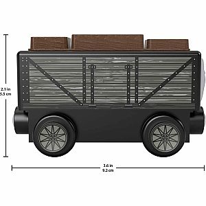 Fisher-Price Wooden Railway Troublesome Truck & Crates, Push-Along Toy Train car
